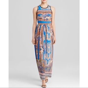 Aqua Print Maxi Dress